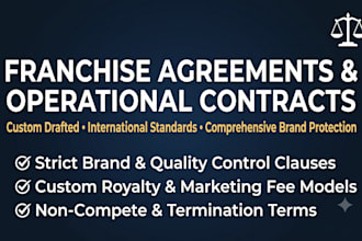 draft a comprehensive franchise and licensing agreement