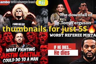 design 4 eye catching MMA ufc youtube thumbnail