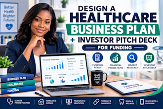 design a healthcare business plan and investor pitch deck for funding