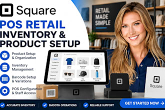 set up square pos retail inventory and products