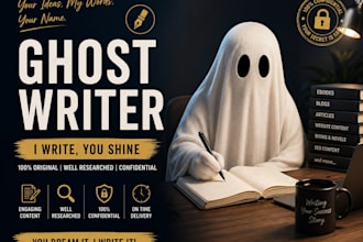 be your professional ghostwriter for books and ebooks