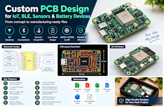 design custom pcb for iot, ble, sensors, esp32 and battery devices and prototype