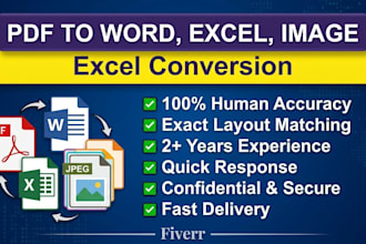 convert pdf to excel, image, word