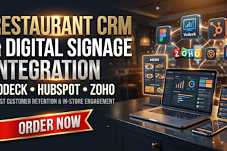 integrate your restaurant CRM and digital signage yodeck, hubspot, or zoho
