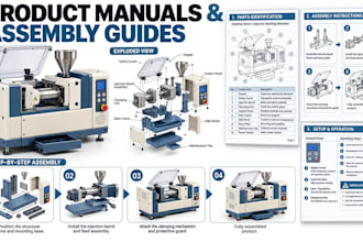 create product instruction manuals, user guides and step by step assembly guides