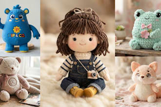 create soft handmade custom plush toys stuffed animals plushies crochet kawaii