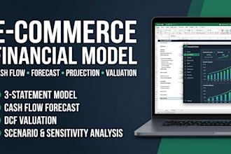 build ecommerce financial model cashflow forecast, projection valuation analysis