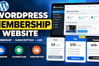 build wordpress membership website subscription website lms memberpress pro