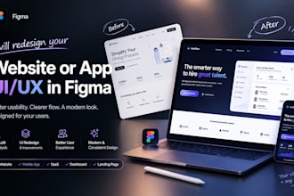 redesign your website or app UI UX in figma