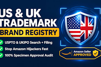 do uspto ukipo trademark search and filing for amazon brand registry protection