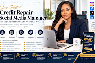 be your credit repair social media manager for debt settlement, leads generation