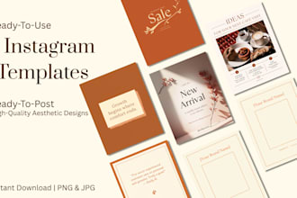 design a professional instagram template bundle for your brand