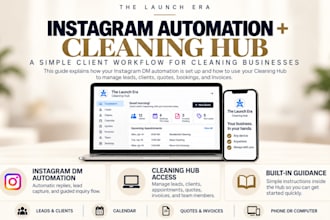 set up an instagram lead system and cleaning business management hub