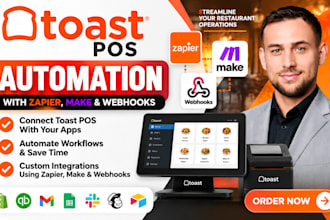 automate toast pos with zapier, make and webhooks