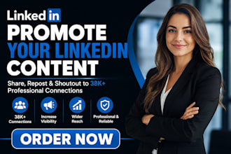 share, repost and promote your linkedin content with 38k connections, shoutout