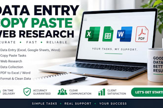 do accurate data entre, copy paste and web reserch