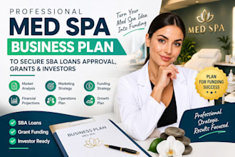 write med spa wellness business plan sba bank loans  grants financial projection