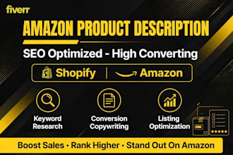 write SEO optimized amazon product description and shopify copy