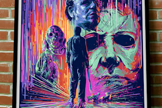 do 70s 80s 90s retro horror vintage poster retro movie poster pop art dark art