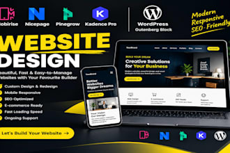 design mobirise nicepage pinegrow kadence pro wordpress website gutenberg block