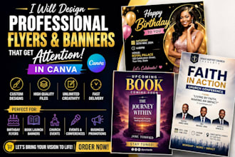 design birthday flyers upcoming book banners church event flyers design in canva