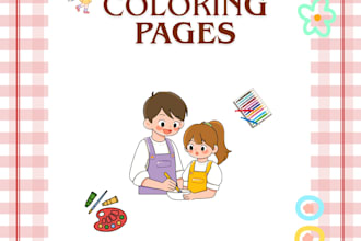 design cute kids coloring book and printable coloring pages