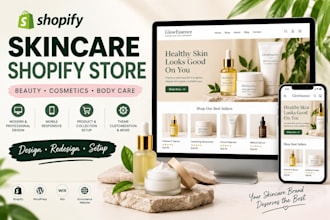 design a shopify skincare shopify store, shopify beauty and cosmetics website