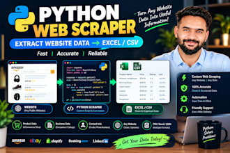 build a python web scraper for data extraction to excel CSV