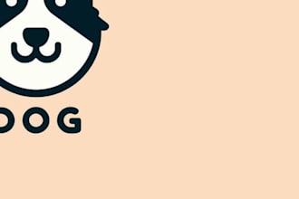 design a unique cartoon dog logo for breeders, kennels, and pet brands