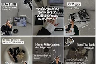 design aesthetic editable instgram posts story reels carousel template on canva