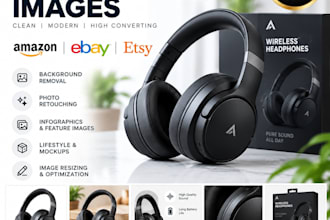 do amazon listing image design, product image editing, infographic visuals