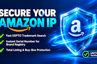conduct a uspto trademark search and official filing to secure your amazon IP