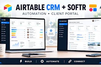build airtable CRM, automation and softr client portal