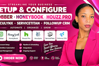 setup jobber honeybook houzz pro acculynx servicetitan followup crm