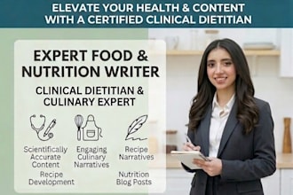 ghostwrite your nutrition cookbook, food blog, or recipe book