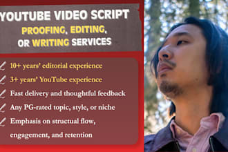 write, review, or polish your youtube script