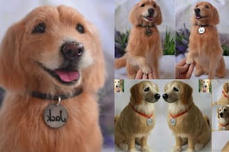 create lifelike custom pet sculpture 3d dog model replica wool animal figure