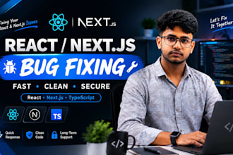 fix react js,  next js and typescript bugs and errors