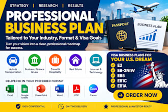 write an immigration business plan with market research and financial projection
