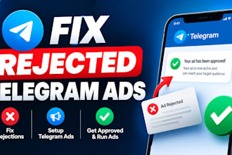 fix rejected telegram ads, setup telegram ad, telegram ads approval
