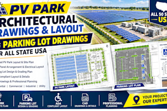 do pv park architectural drawings and layout, parking lot drawings