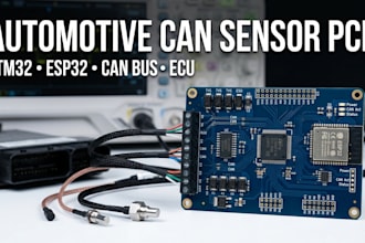 design automotive can bus sensor controller pcb with stm32 esp32