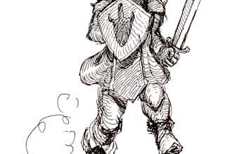 draw your fantasy character or object in black and white