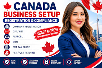register canada company, wsib, gst hst, pst qst return, payroll, cra tax filing,