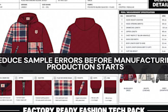 design fashion tech pack, clothing tech pack streetwear apparel mockup techpack