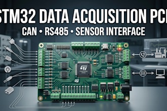 design stm32 data acquisition pcb with can rs485 sensor interface