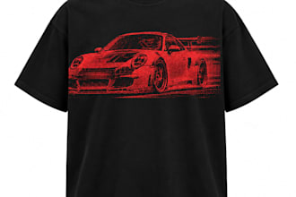 design print ready halftone illustration graphics for apparel