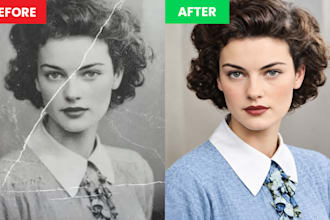 restore, colorize and repair your old photo professionally