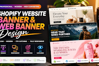 design shopify banner, store, etsy, ebay, amazon, web banner, google ads banner
