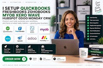 setup quickbooks fresh books zohobooks myob xero wave hubspot odoo monday